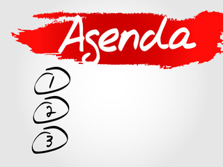 Agenda Blank List, vector concept background