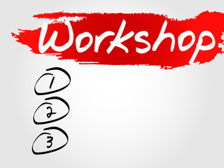 Workshop Blank List, vector concept background