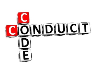 3D Crossword  Conduct Code  on white background