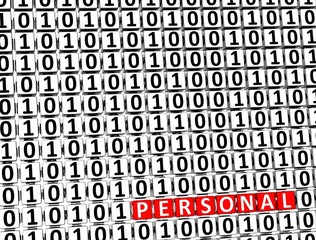 3D Word Personal inside zero one blocks