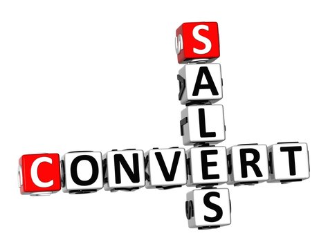 3D Crossword Convert Sales on white background