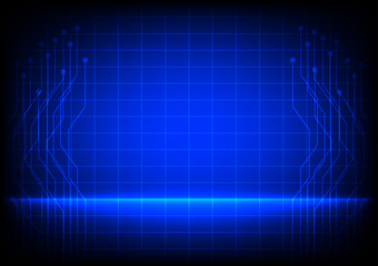 Abstract  electronic line on blue background