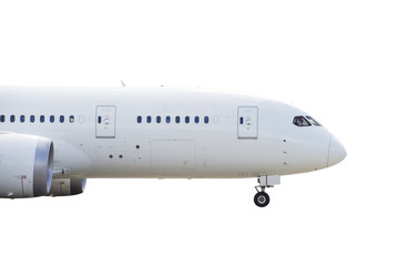Side view of commercial airplane