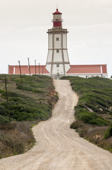 Fototapeta na wymiar Lighthouse of Espichel cape, Sesimbra (Portugal)