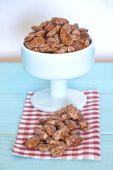 Almonds with sugar called garrapinyades typical of Spain