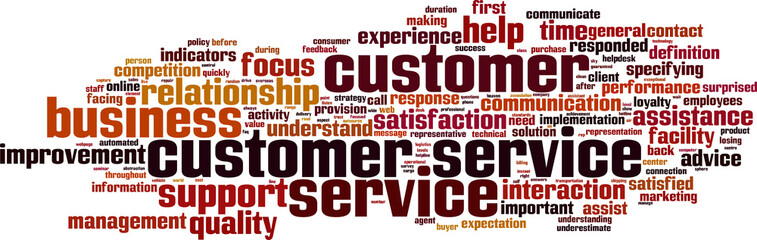 Customer Service word cloud concept. Vector illustration