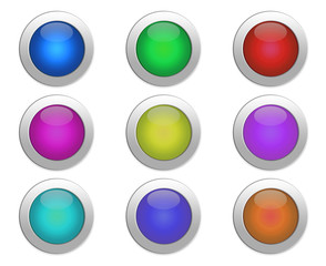 collection of color buttons on a white background
