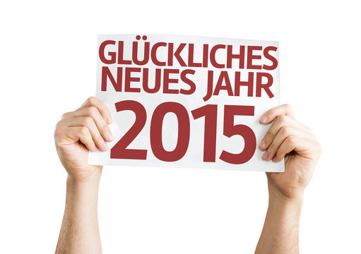 Happy New Year 2015 (In German) card isolated