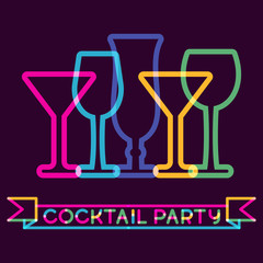 Abstract colorful cocktail glass background. Concept for bar men
