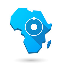 Africa continent map icon with an atom