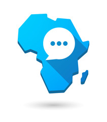 Africa continent map icon with a comic balloon