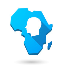Africa continent map icon with a male head