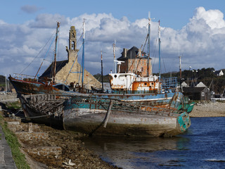 Boat cimetery in Camaret (Brittany France)