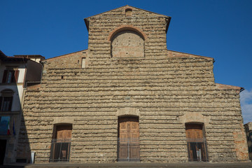 Front view of famous Sagrestia Vecchia in Florence