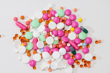 Medical / health-care concept: some medical colorful pills