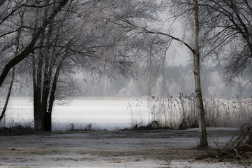 winter landscape frozen lake