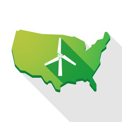 USA map icon with a wind generator