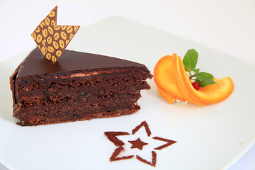 Dark chocolate, coffee cake