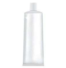 Tube of toothpaste or cream isolated on white background.