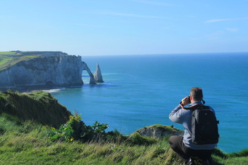 Falaises d'étretat en Normandie, France