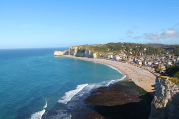 Plage d'&eacute;tretat en Normandie, France
