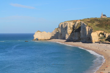 Plage d'&eacute;tretat en Normandie, France