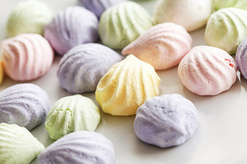 Pastel colored meringue