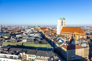 Munich with Frauenkirche in beautiful weather