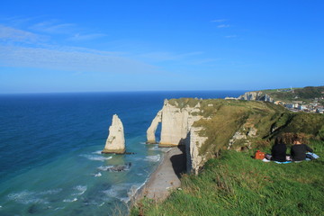 Falaises d'étretat en Normandie, France