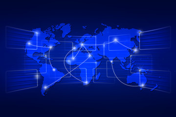 Fototapeta na wymiar World map geography world order background shipping blue