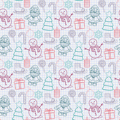 seamless   Happy New Year and Merry Christmas pattern