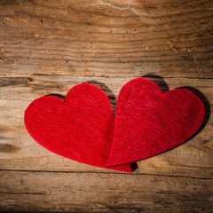 St. Valentine's Heart on a wooden table rural background
