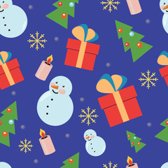 Seamless New Year Pattern background. Christmas repeating wallpaper. Wrapping paper texture 