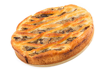 homemade pie with mushrooms