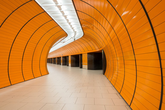 Marienplatz Underground Station In Munich, Germany