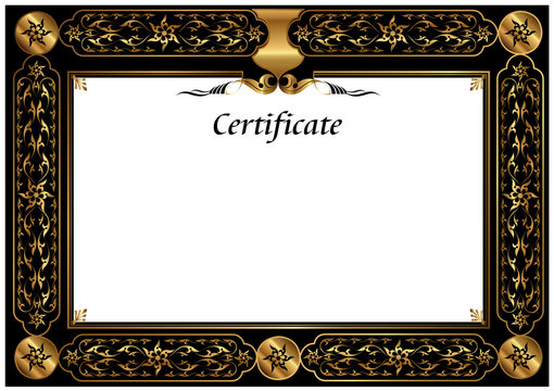 illustration; Gold Certificate Template