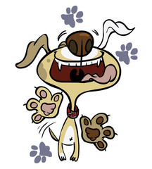 Vector funny cartoon dog