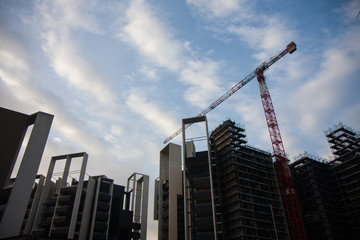Fototapeta na wymiar urban landscape with crane