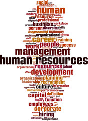 Human Resources word cloud concept. Vector illustration