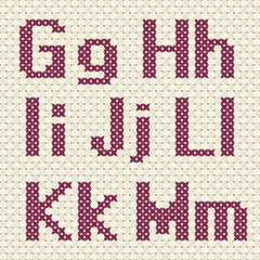 Cross stitch alphabet and number.