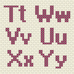 Cross stitch alphabet and number.
