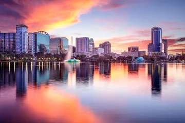 Vlies Fototapete Zentralamerika Skyline von Orlando, Florida