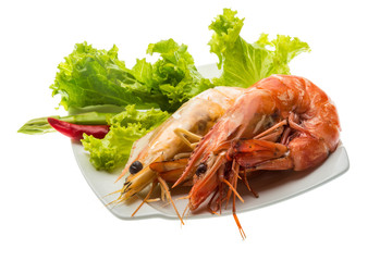 Boiled king prawns