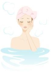 入浴中の女性　困る