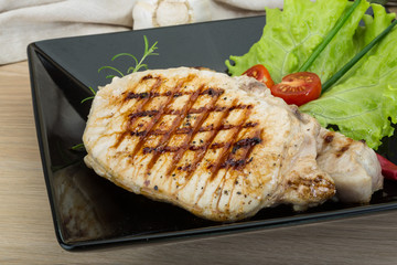 Grilled pork steak