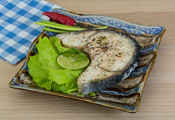 Grilled shark steak