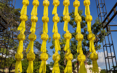 thailand traditional decorating yellow paper lantern