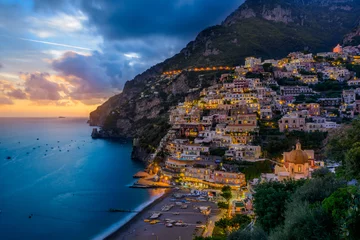 Verduisterende rolgordijnen Positano strand, Amalfi kust, Italië Positano, Amalfikust, Italië