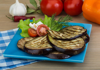 Grilled aubergine