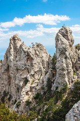 High rocks Ai-Petri of Crimean mountains